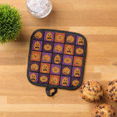 Halloween-Kürbis Topflappen (Oben Unten)