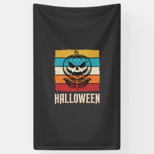 Halloween-Kürbis-Totenkopf Retro Vintage Banner