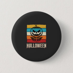 Halloween-Kürbis-Totenkopf Retro Vintage Button