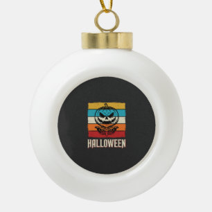 Halloween-Kürbis-Totenkopf Retro Vintage Keramik Kugel-Ornament