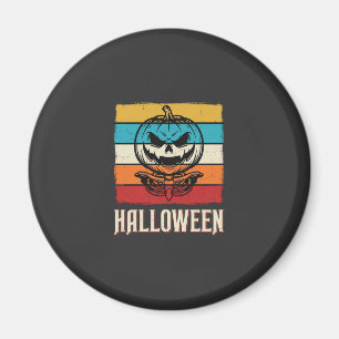 Halloween-Kürbis-Totenkopf Retro Vintage Magnet
