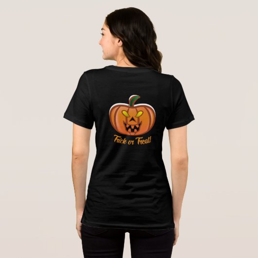 Halloween-Kürbis Tri-Blend Shirt (Rückseite voll)