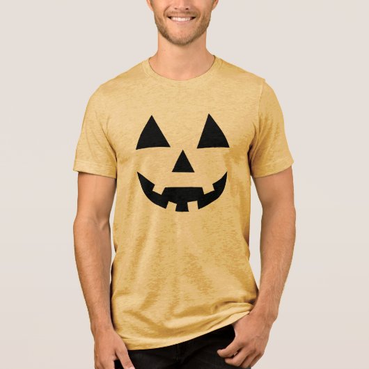 Halloween-Kürbis Tri-Blend Shirt (Vorderseite)