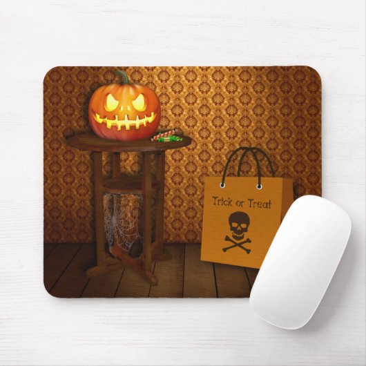 Halloween-Kürbis-Trick oder Leckerei Mousepad (Mit Mouse)