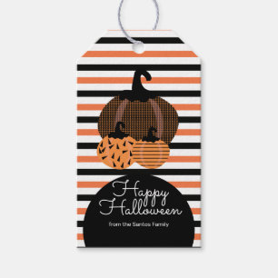 Halloween-Kürbis-Trio-Süßigkeiten zum Trick-or-Tre Geschenkanhänger