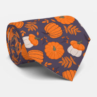 Halloween Kürbis und Blattmuster Neck Tie