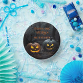 Halloween-Kürbis und Blumenmuster Pappteller (Party)