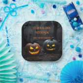 Halloween-Kürbis und Blumenmuster Pappteller (Party)