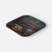 Halloween-Kürbis und Blumenmuster Pappteller (Gewinkelt)