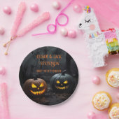Halloween-Kürbis und Blumenmuster Pappteller (Party)