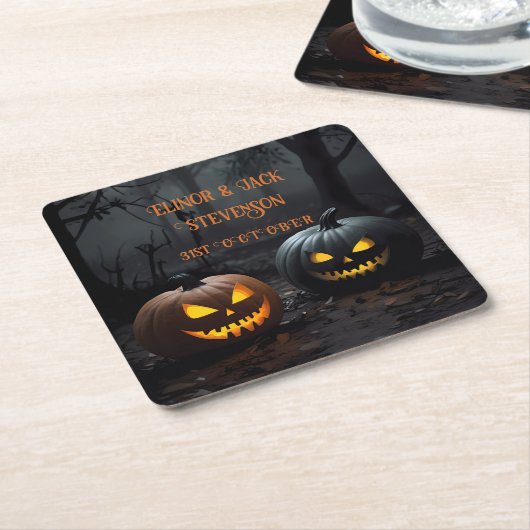 Halloween-Kürbis und Blumenmuster Rechteckiger Pappuntersetzer (angewinkelt)