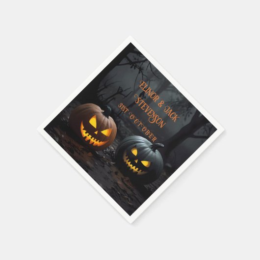 Halloween-Kürbis und Blumenmuster Serviette (Ecke)