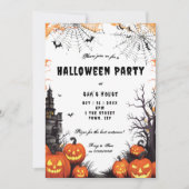 Halloween-Kürbis und Coblies-Party Einladung (Vorderseite)