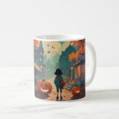 Halloween-Kürbis und ein verlorenes Mädchen Kaffeetasse (VorderseiteRechts)