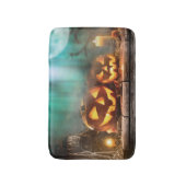 Halloween Kürbis und Fledermäuse Badematte (Vorderseite Vertikal)