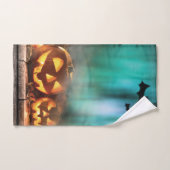 Halloween Kürbis und Fledermäuse Badhandtuch Set (Handtuch)