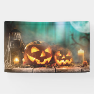 Halloween Kürbis und Fledermäuse Banner