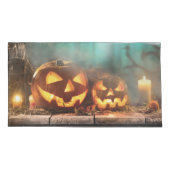 Halloween Kürbis und Fledermäuse Kissenbezug (Rückseite)