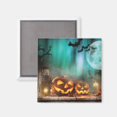 Halloween Kürbis und Fledermäuse Magnet (Vorderseite/Rückseite)