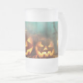 Halloween Kürbis und Fledermäuse Mattglas Bierglas (VorderseiteRechts)