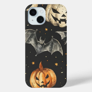 Halloween-Kürbis und Fledermäuse Muster Vintage He Case-Mate iPhone Hülle