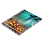 Halloween Kürbis und Fledermäuse Notizblock (Linke Seite)