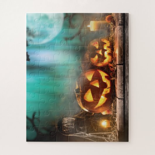 Halloween Kürbis und Fledermäuse Puzzle (Vertikal)
