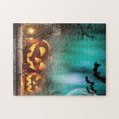 Halloween Kürbis und Fledermäuse Puzzle (Horizontal)