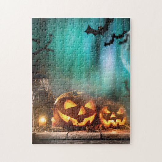 Halloween Kürbis und Fledermäuse Puzzle (Vertikal)