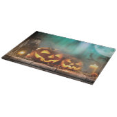 Halloween Kürbis und Fledermäuse Schneidebrett (Ecke)