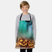 Halloween Kürbis und Fledermäuse Schürze (Getragen)
