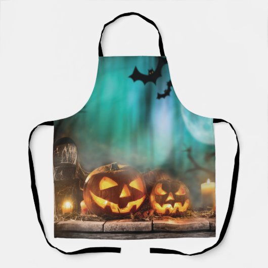 Halloween Kürbis und Fledermäuse Schürze (Vorderseite)
