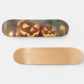 Halloween Kürbis und Fledermäuse Skateboard (Horizontal)