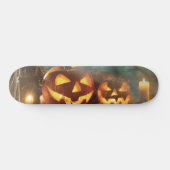 Halloween Kürbis und Fledermäuse Skateboard (Horizontal)