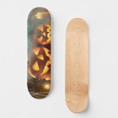 Halloween Kürbis und Fledermäuse Skateboard (Vorderseite)