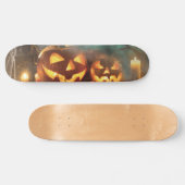Halloween Kürbis und Fledermäuse Skateboard (Horizontal)
