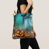 Halloween Kürbis und Fledermäuse Tasche (Von Nahem)