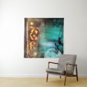 Halloween Kürbis und Fledermäuse Wandteppich (Beispiel (Horizontal))