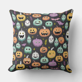 Halloween Kürbis und Monster Kissen