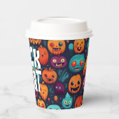 Halloween Kürbis und Monster Pappbecher (Links)