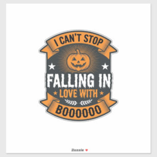 Halloween-Kürbis verliebt in Vintage-Shirt De Aufkleber