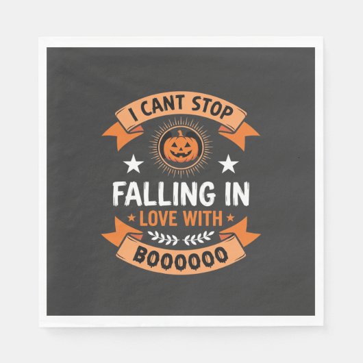 Halloween-Kürbis verliebt sich Serviette (Vorderseite)