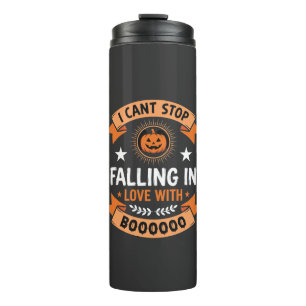 Halloween-Kürbis verliebt sich Thermosbecher