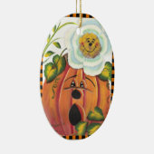 Halloween-Kürbis-Verzierung Keramikornament (Rechts)