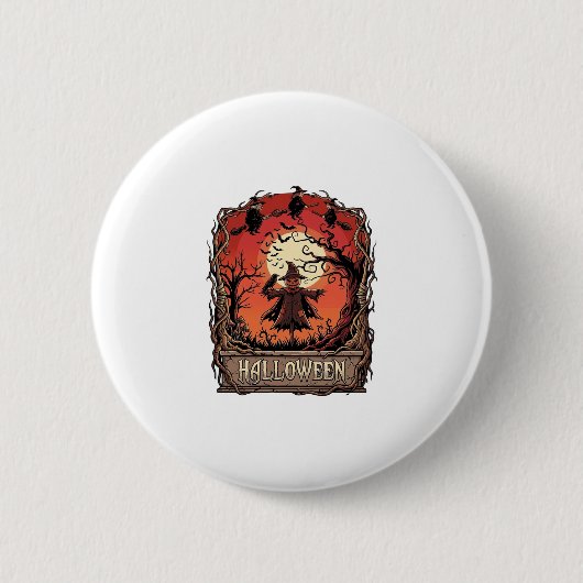 Halloween-Kürbis-Vogelscheuche-Hexen-Vollmond_1 Button (Vorderseite)