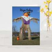 Halloween-Kürbis-Vogelscheuche Karte (Gelbe Blume)