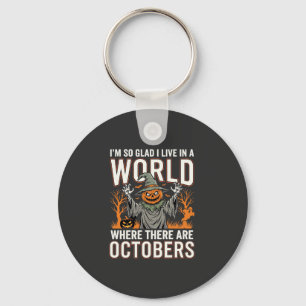 Halloween-Kürbis-Vogelscheuche-Oktober-Welt-Vintag Schlüsselanhänger
