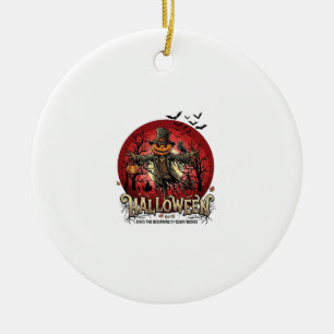 Halloween-Kürbis-Vogelscheuche-Rabe-Fledermäuse_1 Keramik Ornament