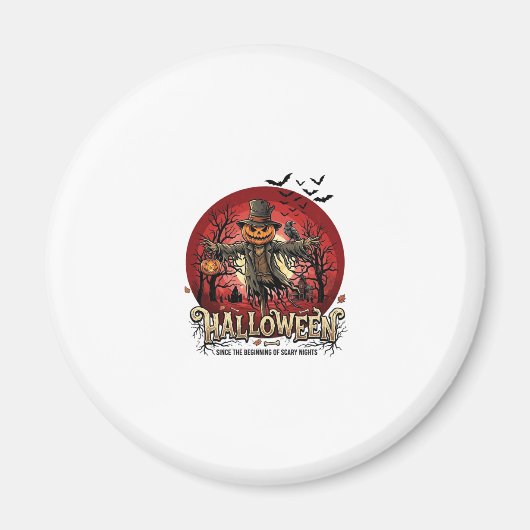Halloween-Kürbis-Vogelscheuche-Rabe-Fledermäuse_1 Magnet (Vorne)