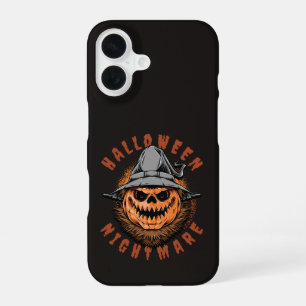 Halloween-Kürbis-Vogelscheuchendesign iPhone 16 Hülle